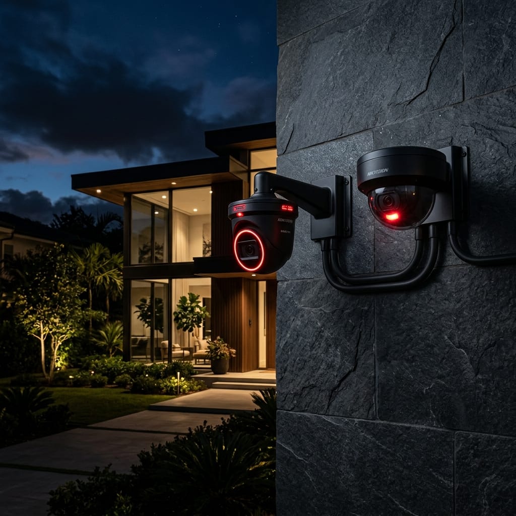 Security camera and alarm system installation on a Brampton home